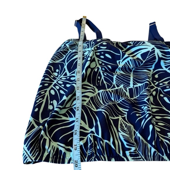 Maxine of Hollywood LEAF A PEEL Bandeau Blouson Tie Waist Tankini Swim Top NEW - Picture 5 of 16